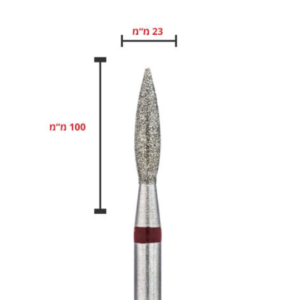 ראש מניקור אדום להבה- 0.23 מ"מ אורך 100